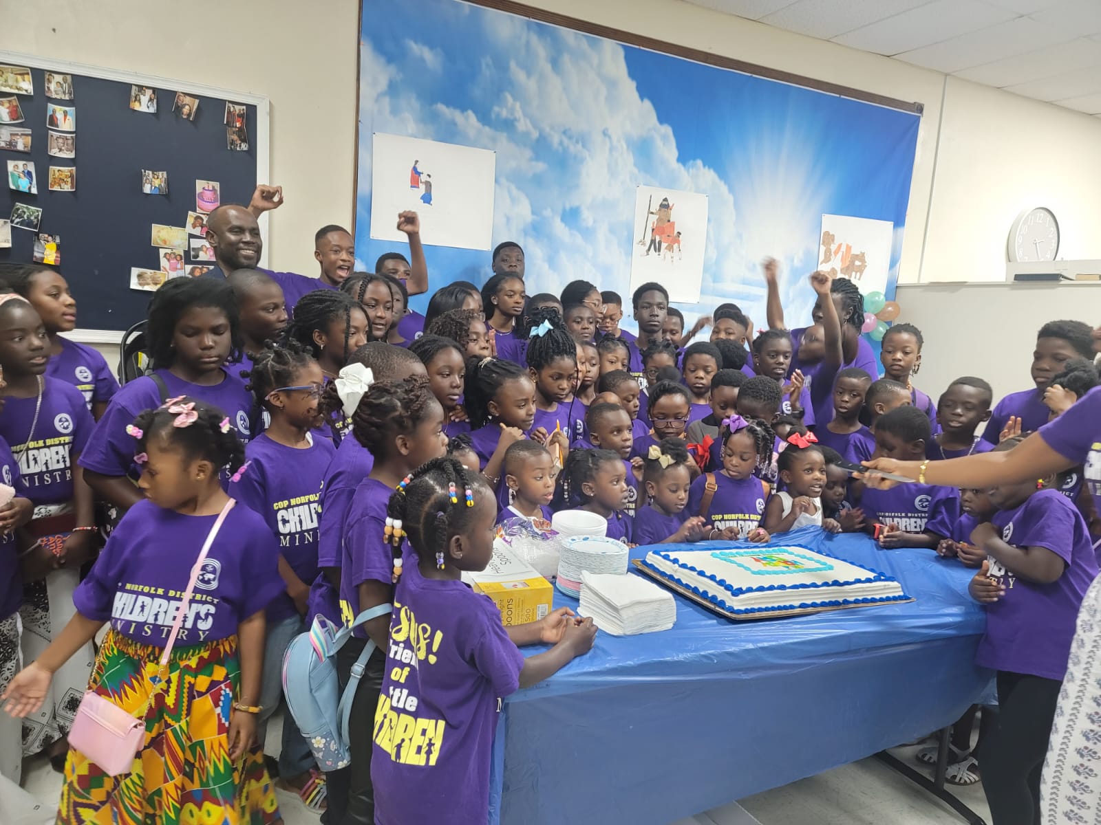 Children's Ministry celebration with cake